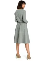 B087 Šaty midi střihu - černé B087 Šaty midi střihu - černé