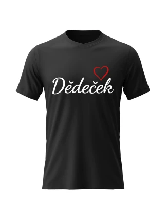 Pánské bavlněné tričko s potiskem - DĚDEČEK - černé