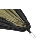 TURISTICKÁ HOUPACÍ SÍŤ PRO 2 OSOBY 270X140CM ZELENÁ ČERNÁ TURISTICKÁ HOUPACÍ SÍŤ PRO 2 OSOBY 270X140CM ZELENÁ ČERNÁ