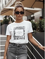 Dámské tričko s potiskem TEBOHON bílé FashionStreet RY2499 Dámské tričko s potiskem TEBOHON bílé FashionStreet RY2499