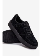 Pánské Sneakersy Na Platformě Zamszové Big Star OO174012 Černé Pánské Sneakersy Na Platformě Zamszové Big Star OO174012 Černé