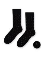 Pánské ponožky 056-206 černé se vzorem - Steven Pánské ponožky 056-206 černé se vzorem - Steven