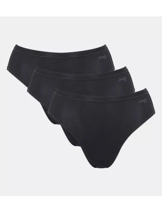 Dámské kalhotky GO Daily Cotton Tai 3P - BLACK - černé 0004 - SLOGGI