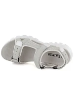 Dámské kožené sportovní sandály na suchý zip šedé Artiker 56C1244