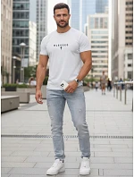 Pánské bavlněné tričko s potiskem BLESSED bílé FashionStreet NX5124R Pánské bavlněné tričko s potiskem BLESSED bílé FashionStreet NX5124R