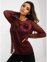 Dámská halenka s tílkem LK KMPL 506635.54P černá a červená - FPrice Dámská halenka s tílkem LK KMPL 506635.54P černá a červená - FPrice