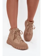 Dámské zateplené kotníkové boty trapery Carenna – camel Dámské zateplené kotníkové boty trapery Carenna – camel