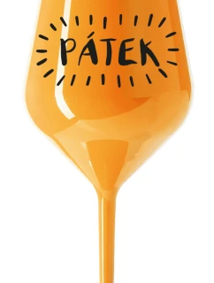 PÁTEK - oranžová nerozbitná sklenice na víno 470 ml