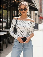 Dámská blůza BLISSE s pruhy ve světle béžové barvě FashionStreet RY2511