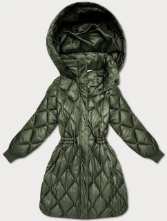 Široká dámská zimní oversize bunda v khaki barvě Minority (M2-6518-22)