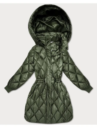 Široká dámská zimní oversize bunda v khaki barvě Minority (M2-6518-22)