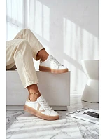 Dámské tenisky z pravé kůže na platformě Vinceza 79597 Bílé