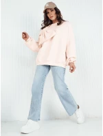Dámská oversize mikina BOWLOOP peach FashionStreet BY1261 Dámská oversize mikina BOWLOOP peach FashionStreet BY1261