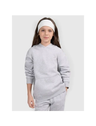 Dívčí nepruhovaná mikina s kapucí 4F 4FJWMM00TSWSF1862-25M