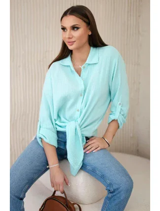 Bavlněná mušelínová košile oversize mincovna