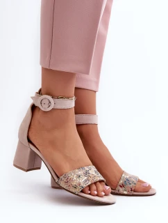 Sandály Na Podpatku Maciejka 04141-49 Béžové