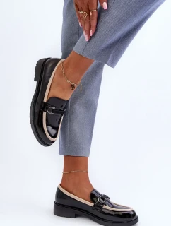 Dámské lakované boty mokasíny S.Barski černá