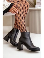 Hladké Dámské Kotníkové Boty Na Podpatku Z Eko Semiše Zateplené Černé Milisea Hladké Dámské Kotníkové Boty Na Podpatku Z Eko Semiše Zateplené Černé Milisea