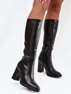 Kozačky na podpatku model 218733 Step in style