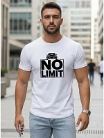 Pánské bavlněné tričko s potiskem No limit white FashionStreet NX0129R