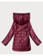 Cienka kurtka z kapturem plus size Goodlookin bordowa (B8576-27)