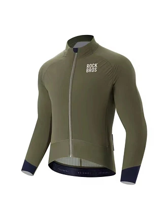 Rockbros YDWT014 zimní dvouvrstvá fleecová cyklistická bunda velikost XL - zelená