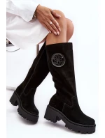 Dámské semišové kotníkové boty černé Lewski 3367 Dámské semišové kotníkové boty černé Lewski 3367