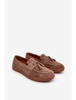 Pánské semišové mokasíny polobotky Zazoo 1566 hnědé Pánské semišové mokasíny polobotky Zazoo 1566 hnědé