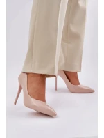 Lakované lodičky se špičatou špičkou Vizana – béžové