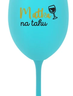 MATKA NA TAHU - tyrkysová sklenice na víno 350 ml
