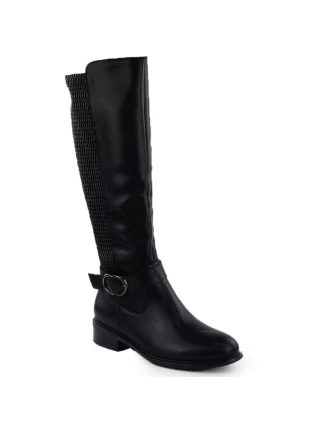 Dámské kozačky s ozdobným blokovým páskem černé Filippo 7437