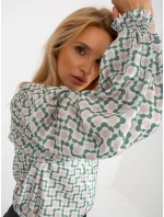 Dámská košile LK KS 509017.64 bílá a béžová - FPrice