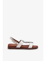 Dámské ploché sandály s ozdobami Sergio Leone White