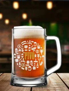 PIVO-KRUH - pivní sklenice 0,5 