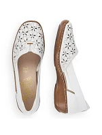 Rieker W RKR442B bílá ažurová kožená polobotka