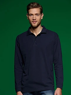 Daiber JN 22 Piqué polo s dlouhým rukávem z těžké bavlny 02.0022 navy