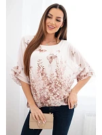 Dámská halenka s plisovaným rukávem a potiskem fango