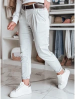 Dámské chinos kalhoty s páskem MODELA světle šedé FashionStreet UY2564 Dámské chinos kalhoty s páskem MODELA světle šedé FashionStreet UY2564