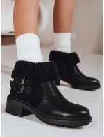 Dámské kozačky s ovčí kůží černé FashionStreet ZY1250