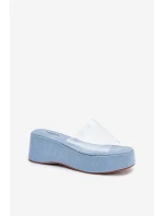 Dámské Pantofle S Průhledným Páskem Na Klínu Jeans Meltiana