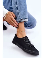 Dámské hladké nízké tenisky Big Star LL274057 Černá Dámské hladké nízké tenisky Big Star LL274057 Černá