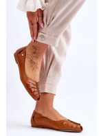 Pohodlné kožené dámské baleríny Hněde Luka Pohodlné kožené dámské baleríny Hněde Luka