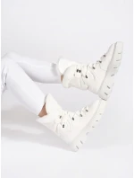 Módní  sněhule bílé dámské platforma