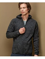 Stedman Lux Knit Fleece Jacket Men Pánská pletená fleecová bunda s kapucí 05.5460 black opal heather