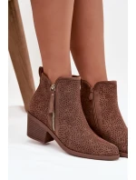 Dámské boty na podpatku S.Barski HY52-538 hnědé