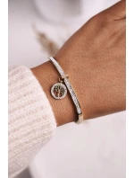 Ocelový Náramek S Kubickým Zirkonem Strom života Zlatý Alive