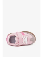 Dětské sportovní sneakers na suchý zip Adelina – růžové