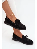 Dámské mokasíny s tkaničkami Zalina – černé