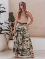 FLOWES světle zelená moro kalhotová sukně s páskem FashionStreet UY2562 FLOWES světle zelená moro kalhotová sukně s páskem FashionStreet UY2562