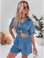 Dámský plátěný set oversize LINEN LOVE navy blue FashionStreet AY1138